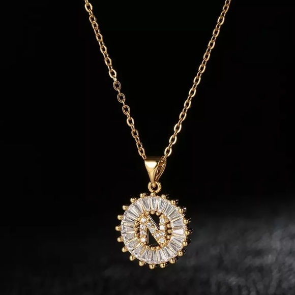 3/$30 💛 Initial Rhinestone Charm Necklace - Picture 16 of 16